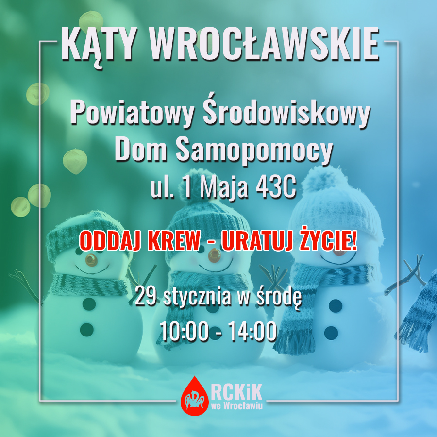 Akcja krwiodawstwa w Kątach Wrocławskich - 29.01.2025 r.