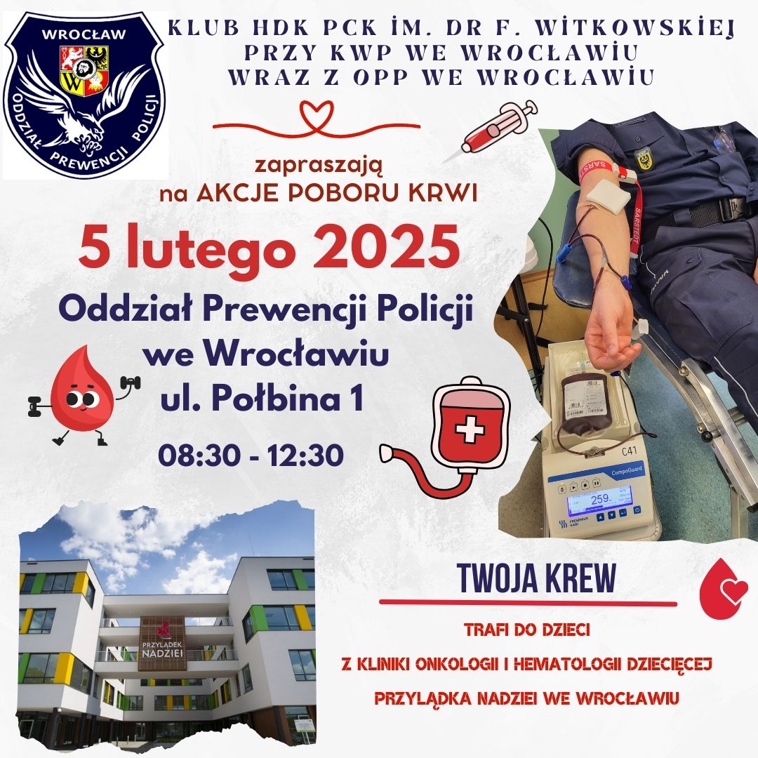 Policjanci zachęcają do oddawania krwi