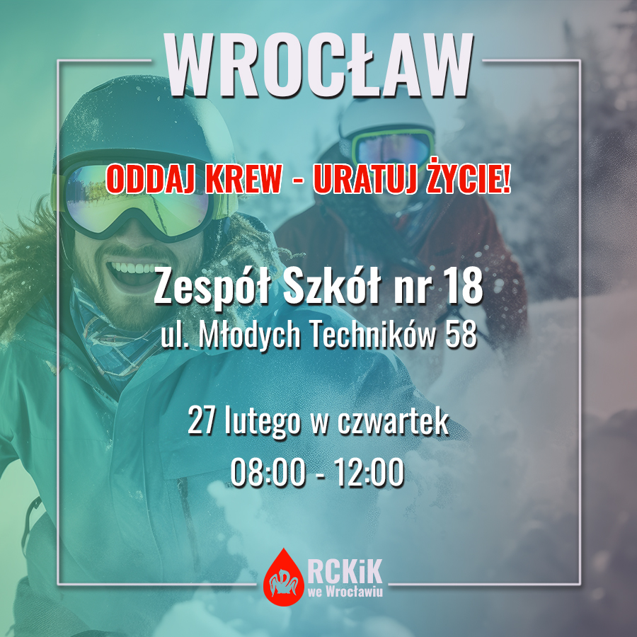 Oddaj krew w czwartek na akcji wyjazdowej we Wrocławiu