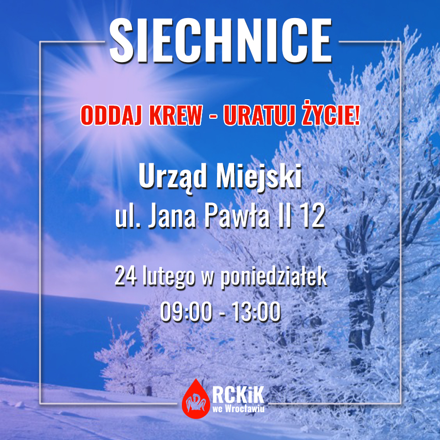 Akcja krwiodawstwa w Siechnicach - 24.02.2025 r.