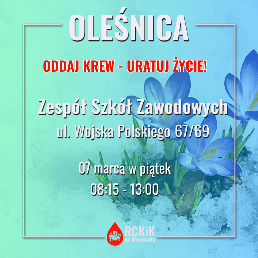 Akcja krwiodawstwa w Oleśnicy - 7.03.2025 r.