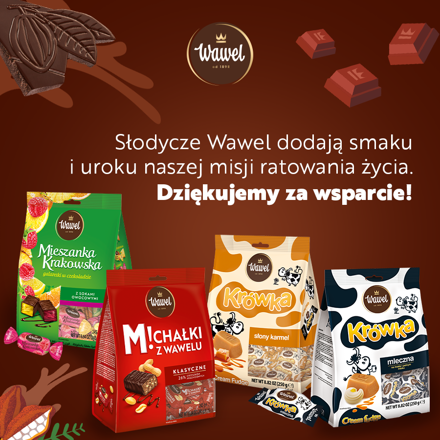Dziękujemy Wawel za przekazanie słodkości dla naszych Honorowych Dawców Krwi. To bardzo miłe i słodkie.