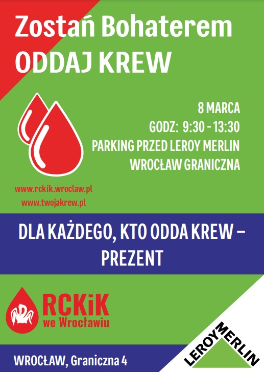 Oddaj krew na sobotniej akcji krwiodawstwa i odbierz prezent