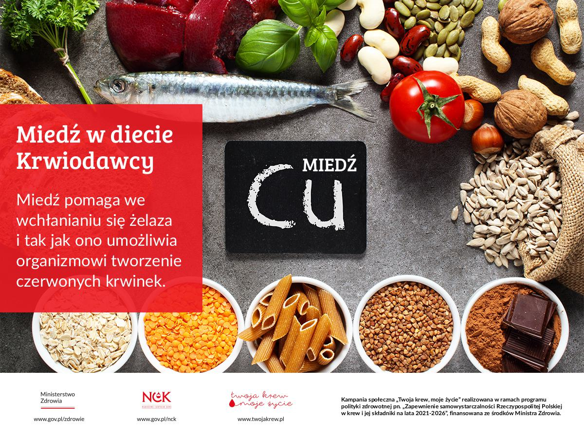 Miedź w diecie Krwiodawcy