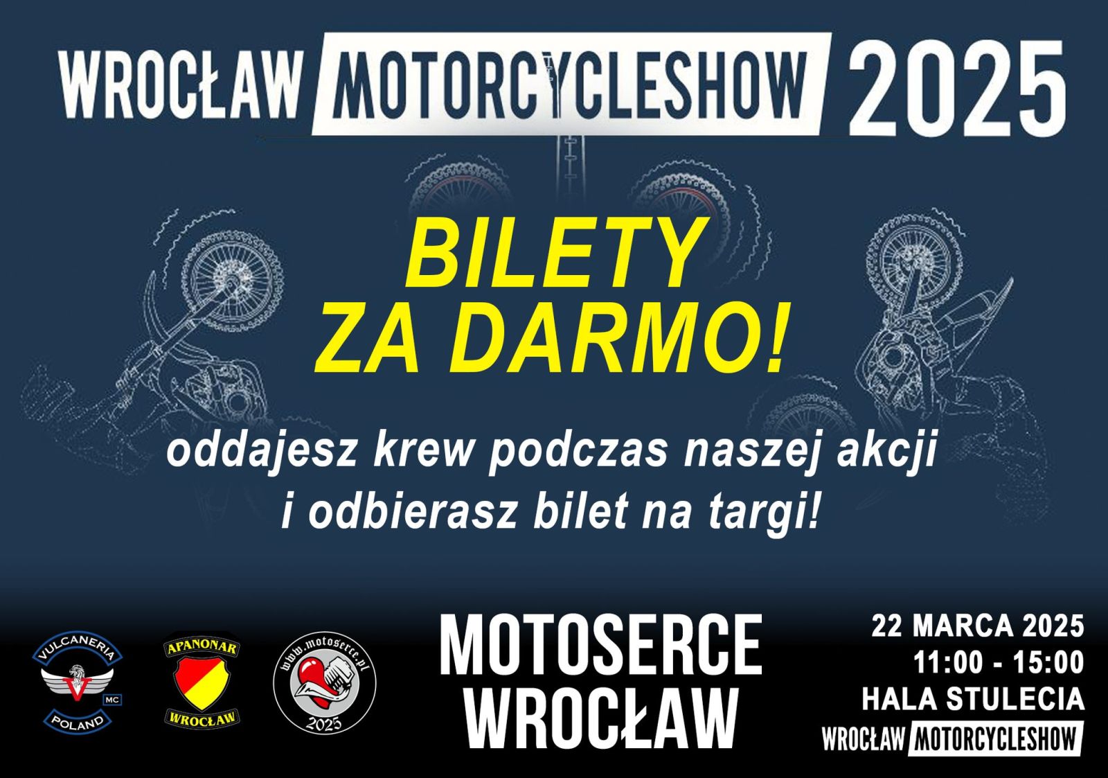 Oddaj krew na sobotniej akcji i odbierz bilet wstępu na Motorcycleshow - 22.03.2025 r.