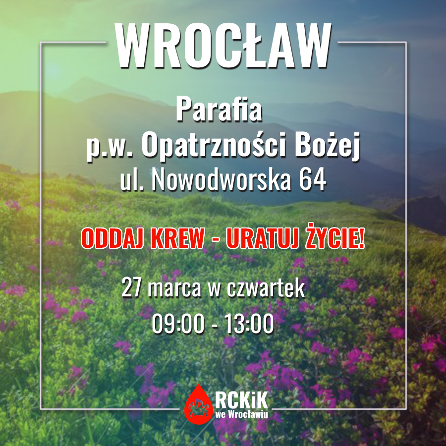 Czwartkowa akcja krwiodawstwa we Wrocławiu