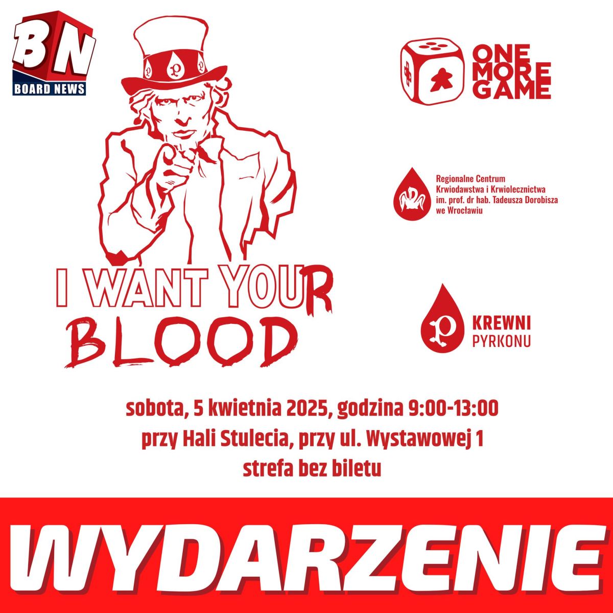 Krewni Pyrkonu zapraszają do oddania krwi - 5.04.2025 r.