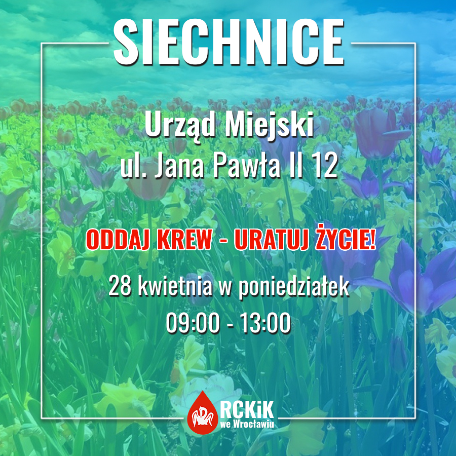 Akcja krwiodawstwa w Siechnicach - 28.04.2025 r.