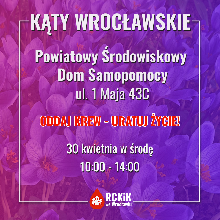 Akcja krwiodawstwa w Kątach Wrocławskich - 30.04.2025 r.