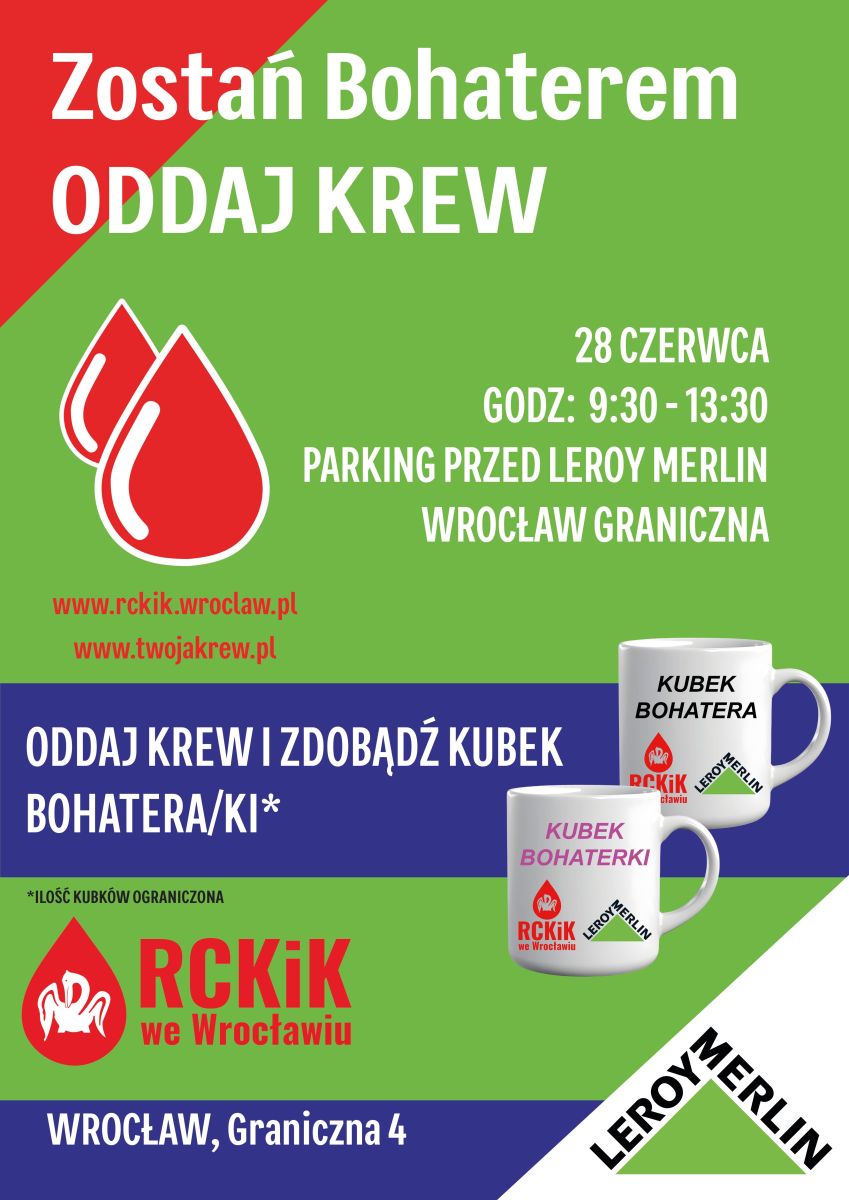 Weekendowa akcja krwiodawstwa we Wrocławiu - 28.06.2025 r.