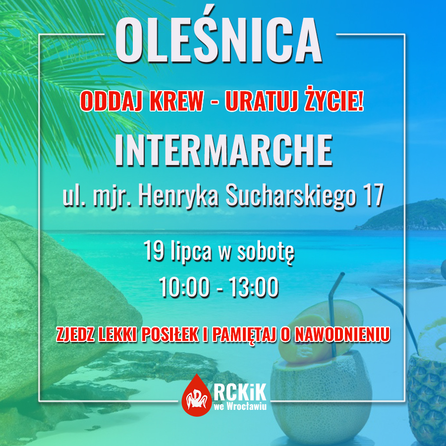 Weekendowa akcja krwiodawstwa w Oleśnicy