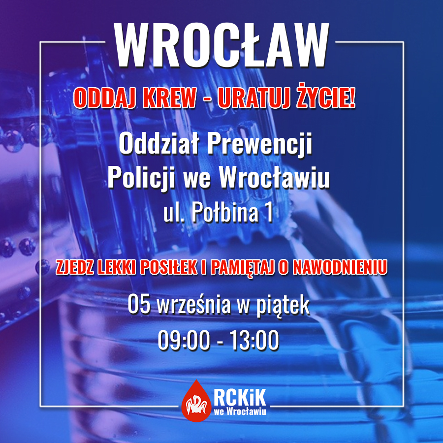 Akcja pobierania krwi w Oddziale Prewencji Policji we Wrocławiu
