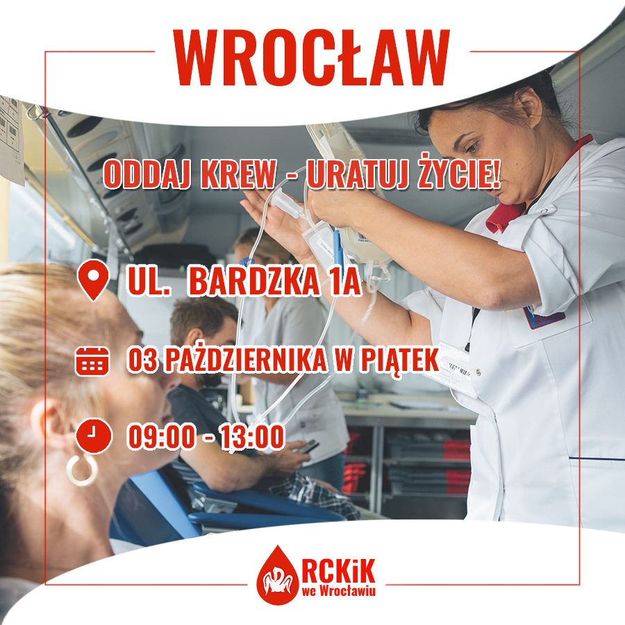UWAGA! Zmiana miejsca akcji krwiodawstwa: dziś przy Kauflandzie, ul. Bardzka 1A, godz. 9–13. Oddaj krew i odbierz pluszowego misia!