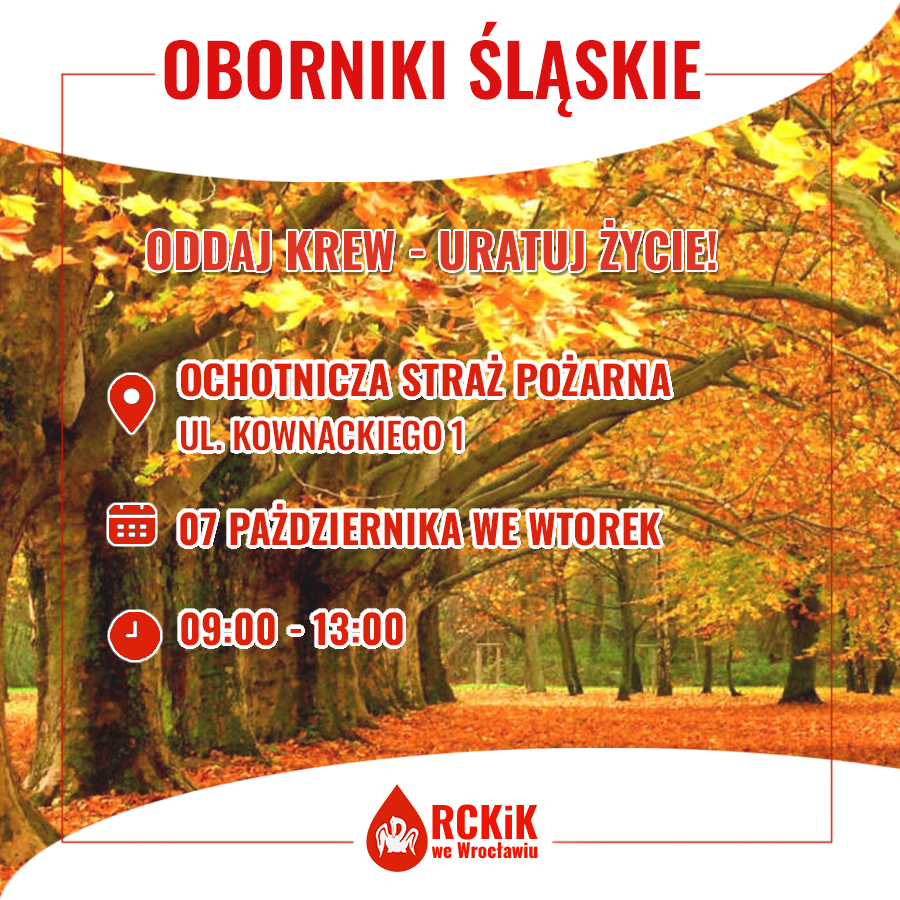 Akcja krwiodawstwa w Obornikach Śląskich - 7.10.2025 r.