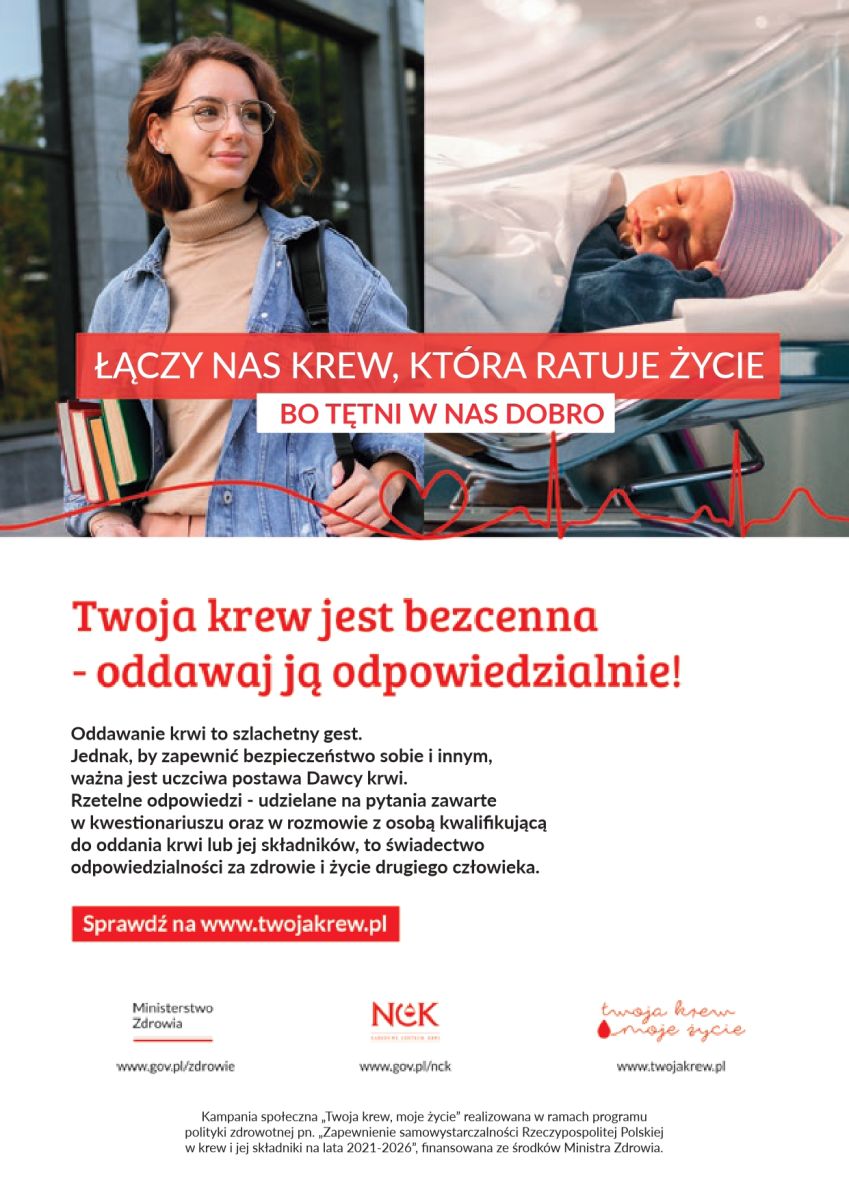 Twoja krew jest bezcenna - oddawaj ją odpowiedzialnie!