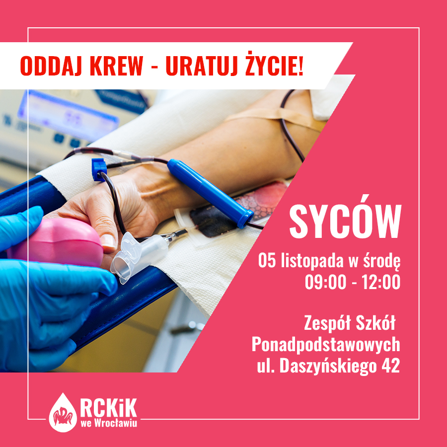 Akcja krwiodawstwa w Sycowie - 05.11.2025 r.