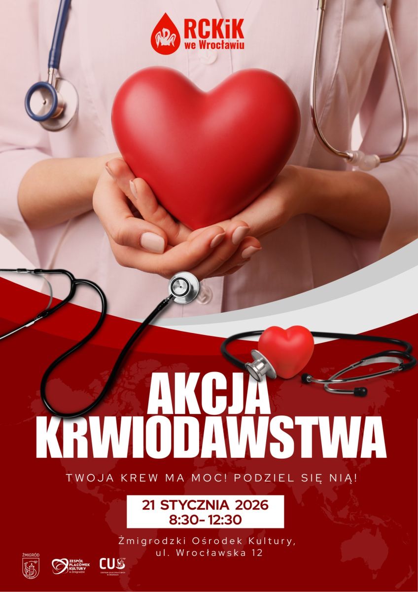 Zapraszamy do Żmigrodu - akcja krwiodawstwa 21.01.2026 r.