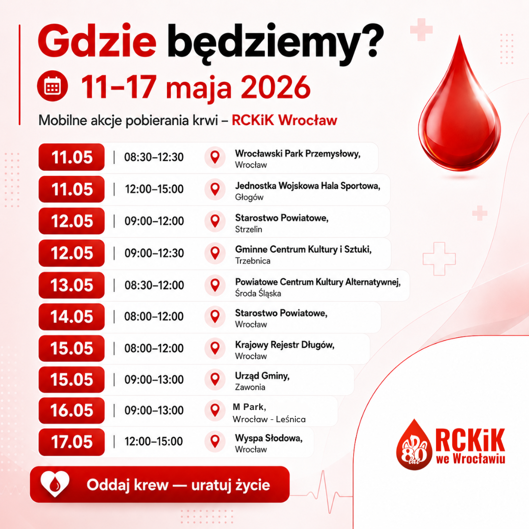 Harmonogram akcji wyjazdowych 11-17.05.2026 r.