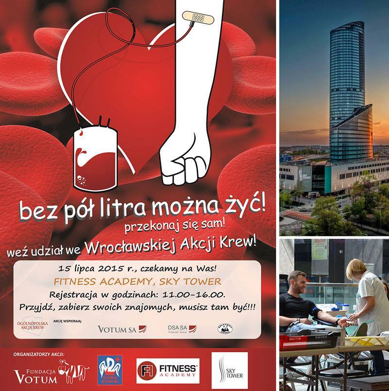Zapraszamy do udziału we Wrocławskiej Akcji Krew 2015