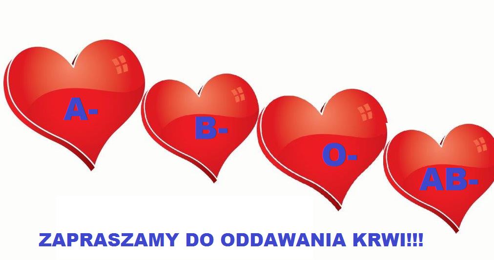BRAKUJE KRWI GRUP A(-), B(-), O(-), AB(-)