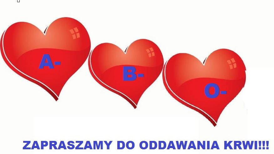 BRAKUJE KRWI GRUP A(-), B(-), O(-)