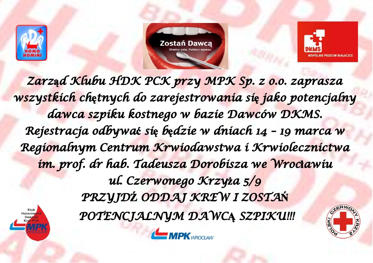 Zostań dawcą szpiku ! - Fundacja DKMS zaprasza