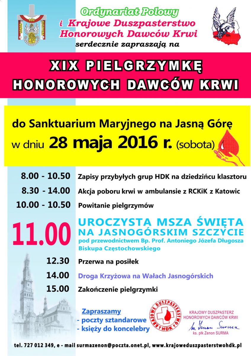 Zapraszamy na XIX Pielgrzymkę HDK na Jasną Górę