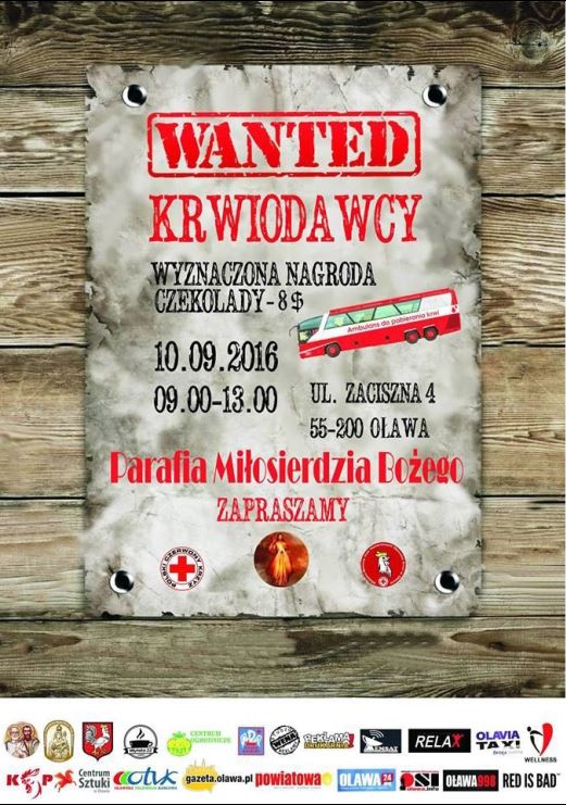 Zapraszamy do oddania krwi w Oławie