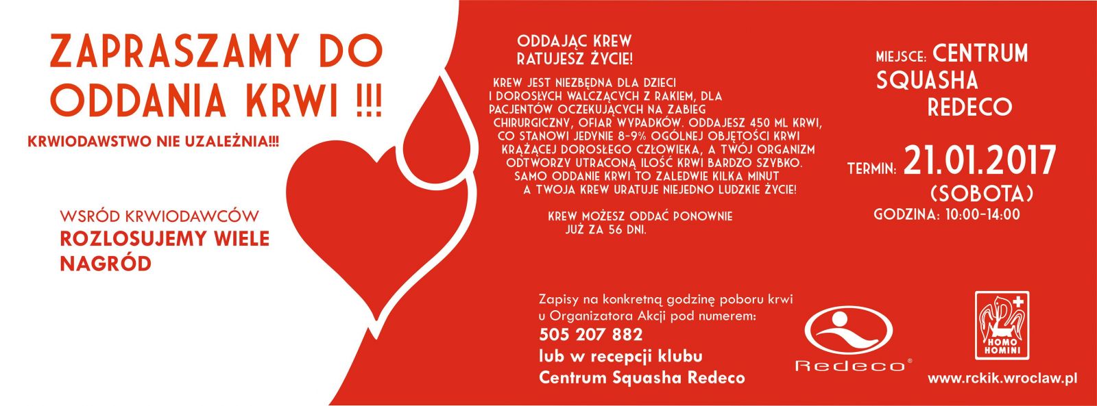 Zapraszamy na akcję honorowego krwiodawstwa w Redeco