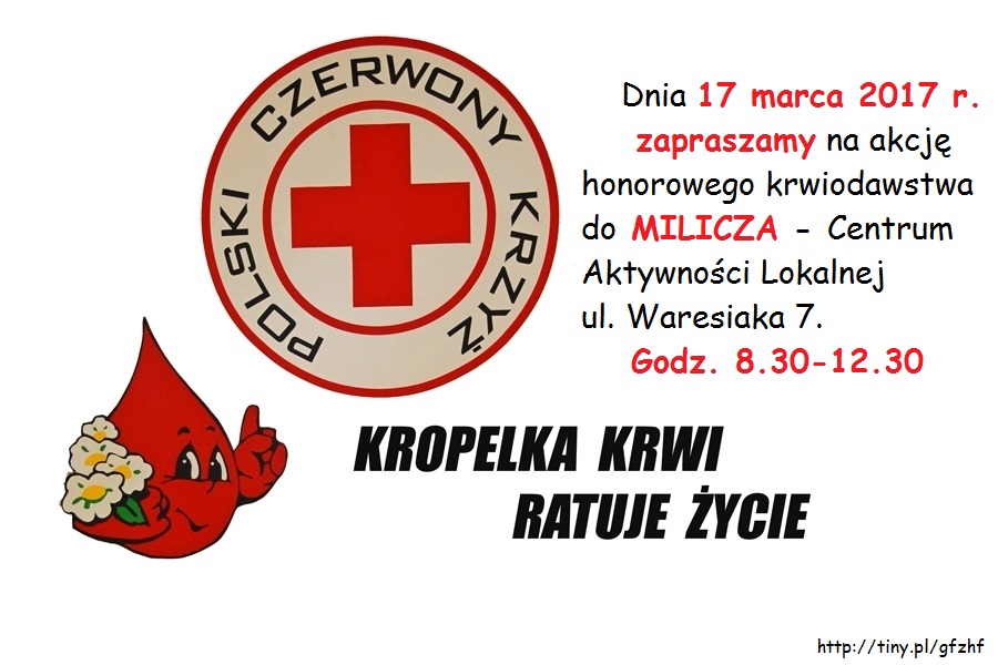 Zapraszamy na akcję krwiodawstwa do Milicza