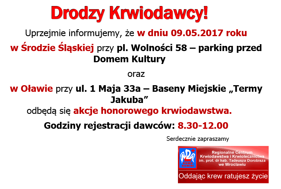 Zapraszamy na akcje wyjazdowe