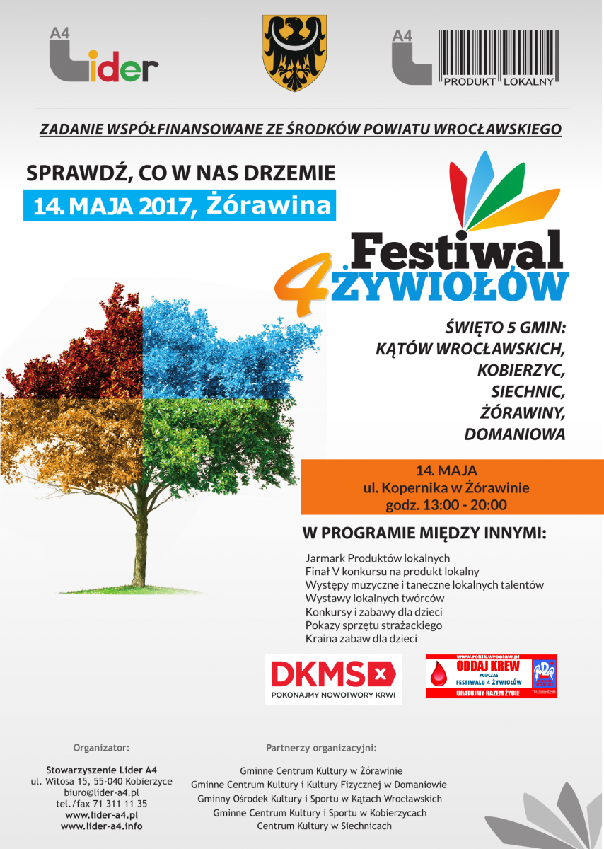 Stowarzyszenie Lider A4 zaprasza na Festiwal 4 Żywiołów
