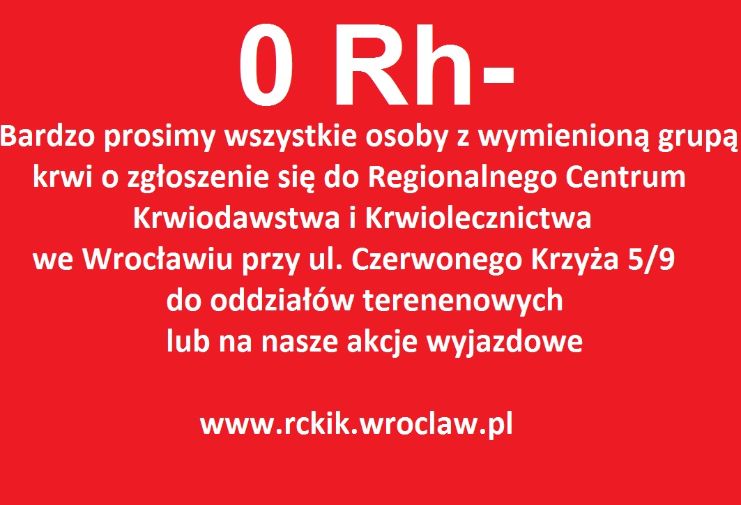 Apelujemy o zgłaszanie się do oddawania krwi