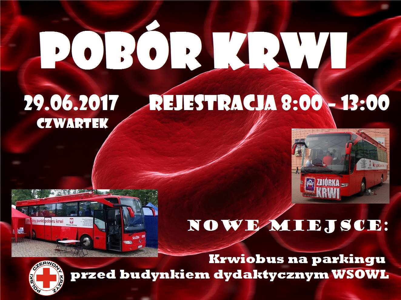 Klub HDK PCK przy Wyższej Szkole Oficerskiej Wojsk Lądowych we Wrocławiu zaprasza na akcję krwiodawstwa