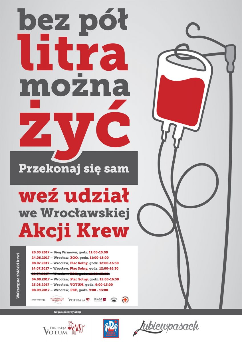 Wrocławska Akcja Krew na Placu Solnym we Wrocławiu - 14 lipca 2017 r.