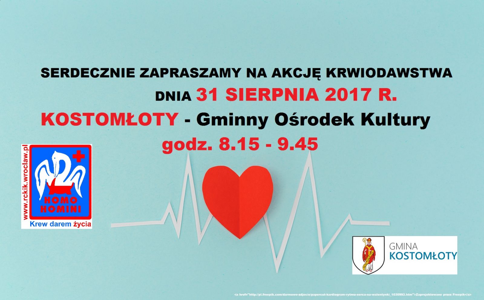 Zapraszamy mieszkańców Udanina i Kostomłotów na akcję poboru krwi
