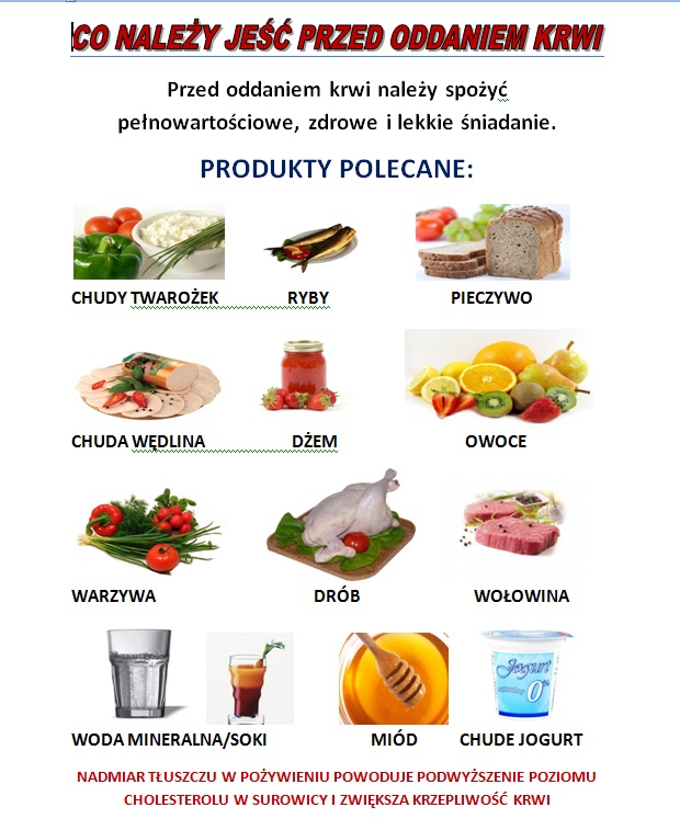 Zobacz jaka jest wskazana dieta dla osób, które chcą zgłosić się do oddania krwi