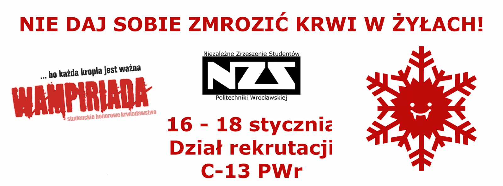 Wampiriada NZS Politechniki Wrocławskiej zaprasza do oddawania krwi
