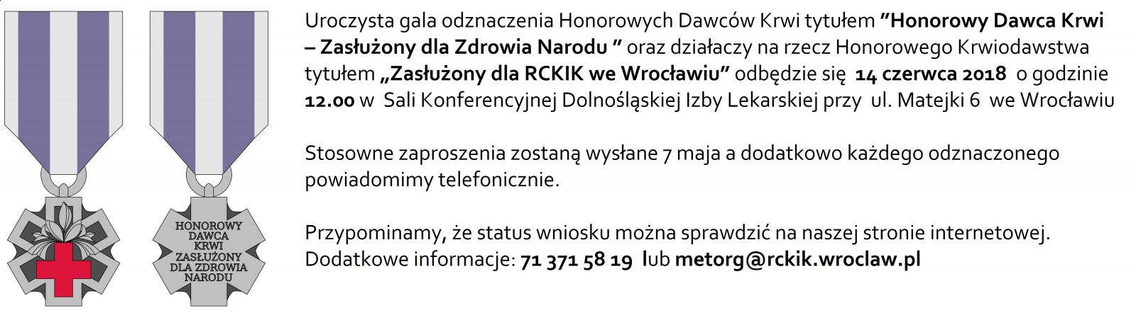 Uroczysta gala odznaczenia Honorowych Dawców Krwi tytułem ”Honorowy Dawca Krwi – Zasłużony dla Zdrowia Narodu ”