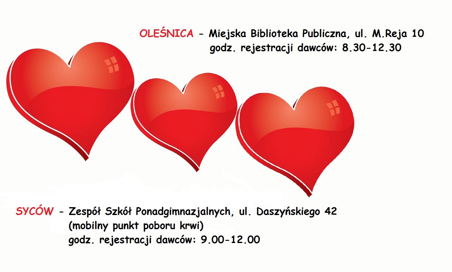 Zapraszamy na akcje krwiodawstwa - 21.05.2018 r.