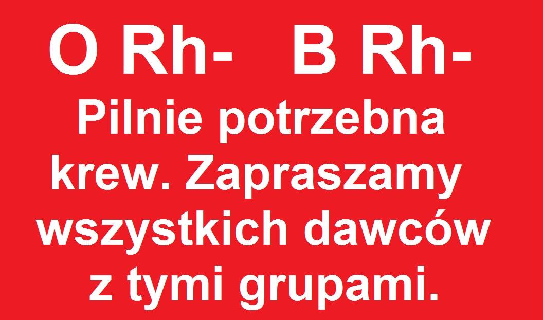 Pilnie potrzebna krew !