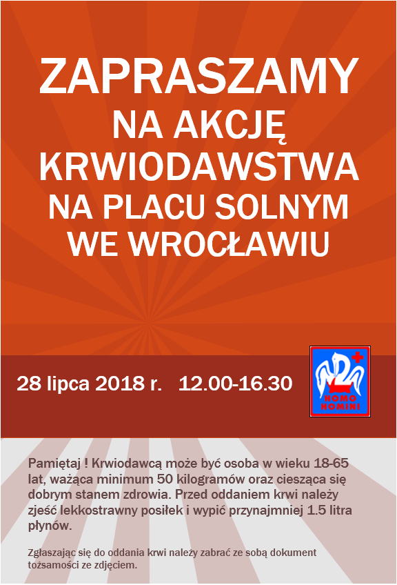 Wakacyjna akcja na Placu Solnym we Wrocławiu - 28.07.2018 r.