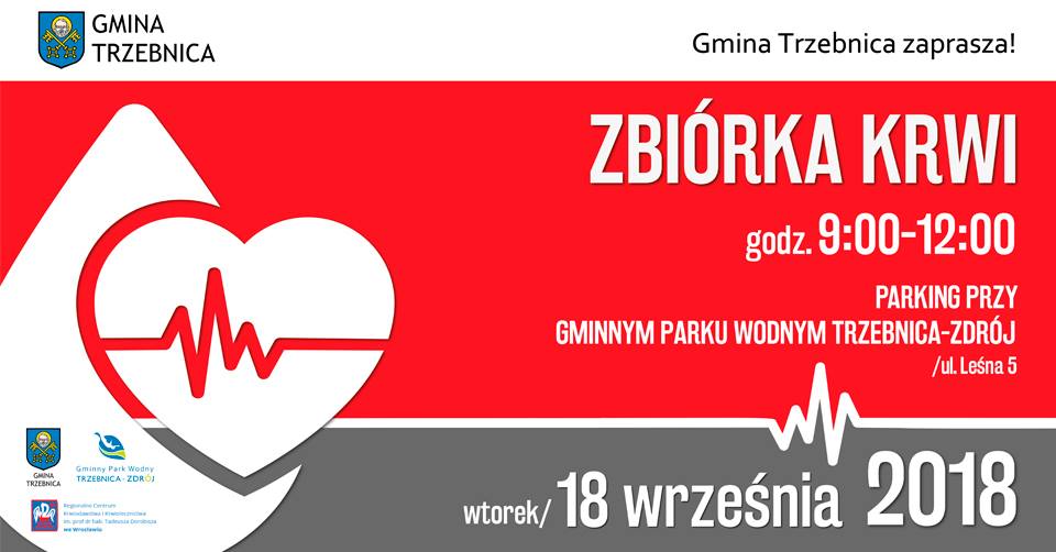 Gmina Trzebnica zachęca do udziału w akcji krwiodawstwa - 18.09.2018 r.