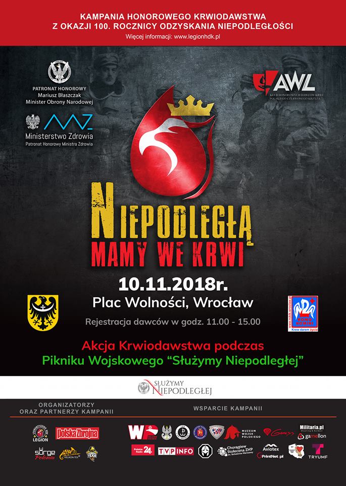 Oddaj krew i uczcij Rocznicę Odzyskania Niepodległości !