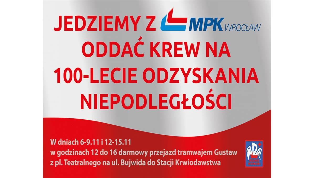 STO LITRÓW KRWI na stulecie odzyskania niepodległości!