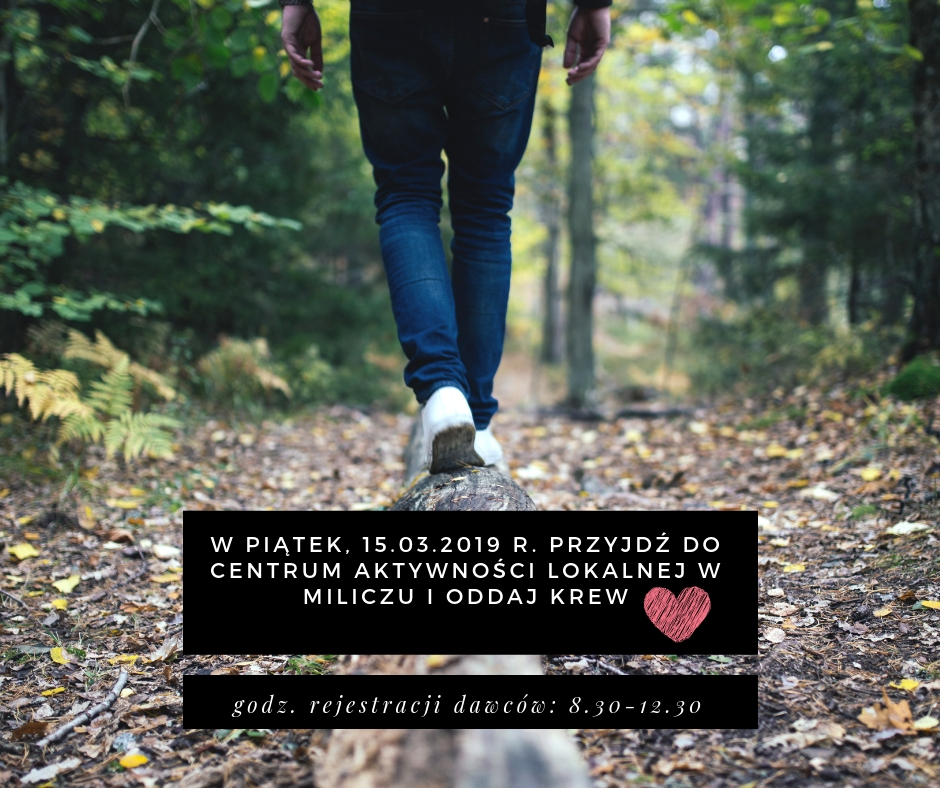 Zapraszamy na akcję krwiodawstwa do Milicza - 15.03.2019 r.
