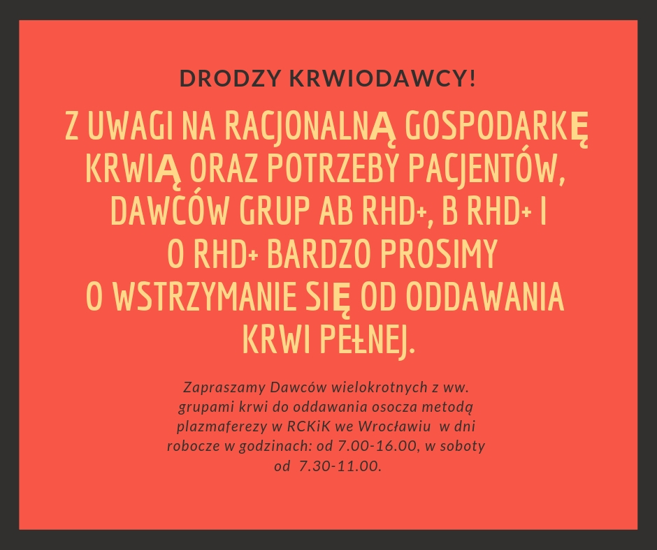 Apel do Krwiodawców