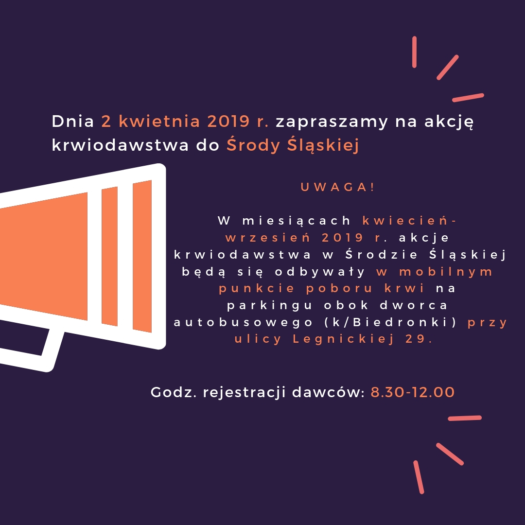 Akcja krwiodawstwa w Środzie Śląskiej - 2.04.2019 r.