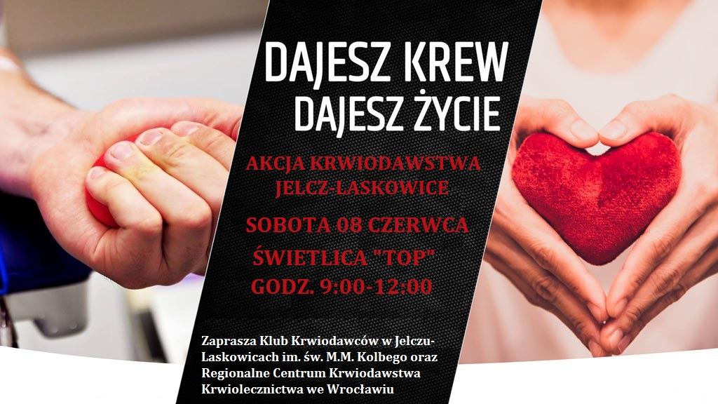 Klub Krwiodawców w Jelczu-Laskowiczach zaprasza na akcję krwiodawstwa