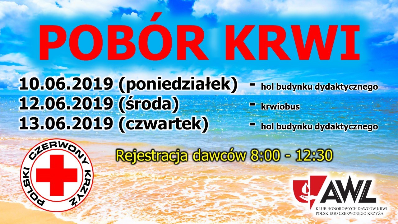 Klub HDK PCK przy AWL zaprasza do udziału w czerwcowych akcjach krwiodawstwa